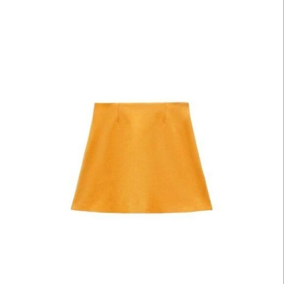 ZARA FAUX SUEDE MINI SKIRT FITTED ORANGE SIZE M  2712/161/615 - Picture 5 of 5